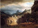 Albert Bierstadt In Western Mountains painting